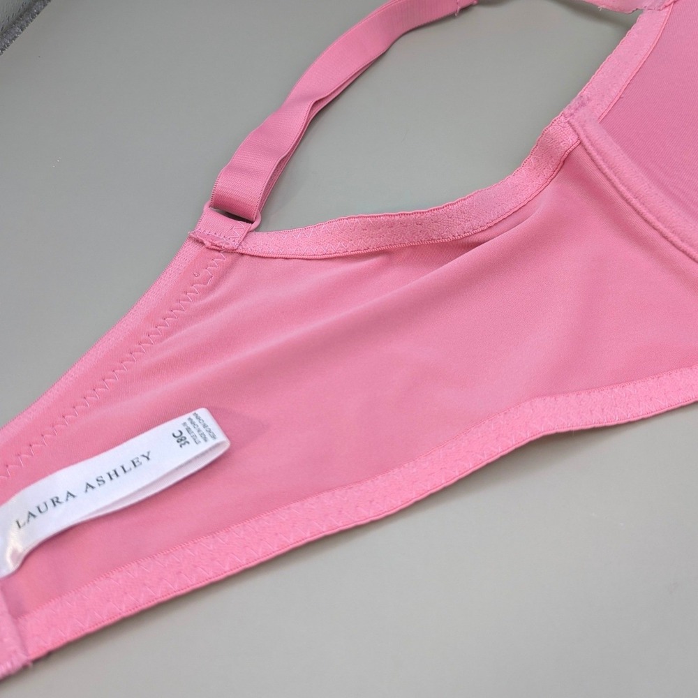 Laura Ashley Pink Floral Lace Underwire Bra Adjustable Straps Style 3700-16 38C - Picture 2 of 8